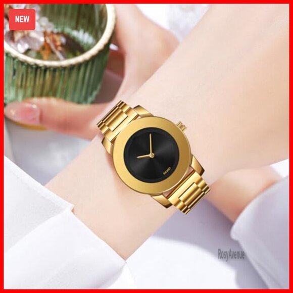 Unisex Stainless Steel Waterproof Quartz Watch with Diamond Accents main image 5